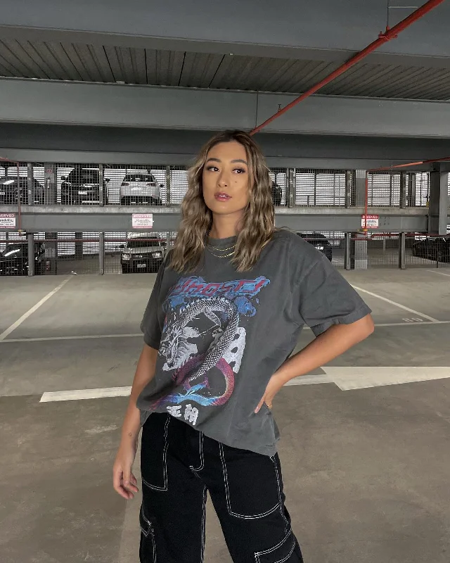 Loiter Dragon Dynasty Vintage T-Shirt Vintage Black Cozy Warm Stylish