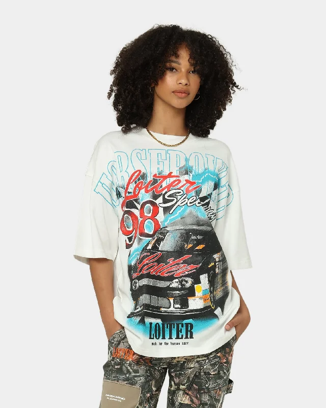 Loiter Speedway T-Shirt Off White Cashmere Blend Cotton Blend Poly Blend