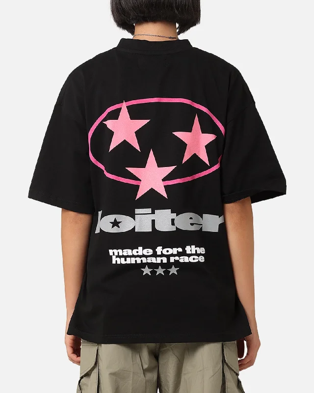 Loiter Star Child T-Shirt Black Embroidered Appliqued Beaded