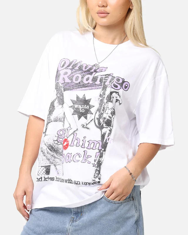 Olivia Rodrigo Spill Her Guts T-Shirt White Zippered Buttoned Snapped