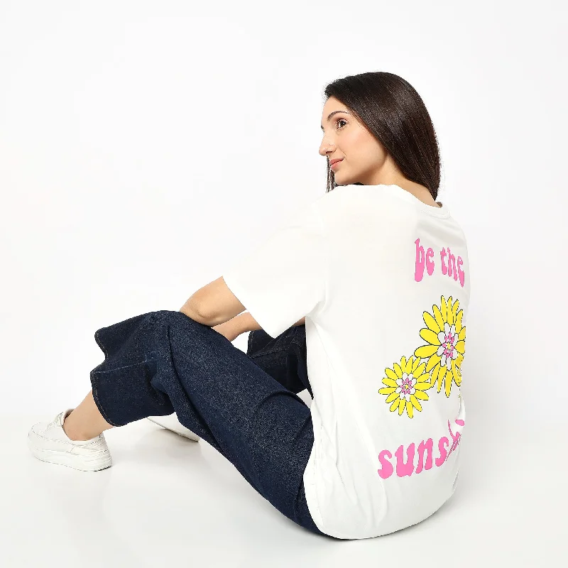 Oversize Graphic T-Shirt Silk Blend Satin Velvet