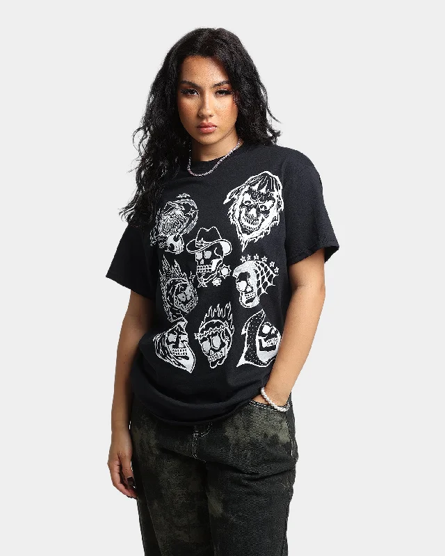 Rats Get Fat All Over Skull T-Shirt Black Jersey Fabric Tulle Fabric Batik Fabric