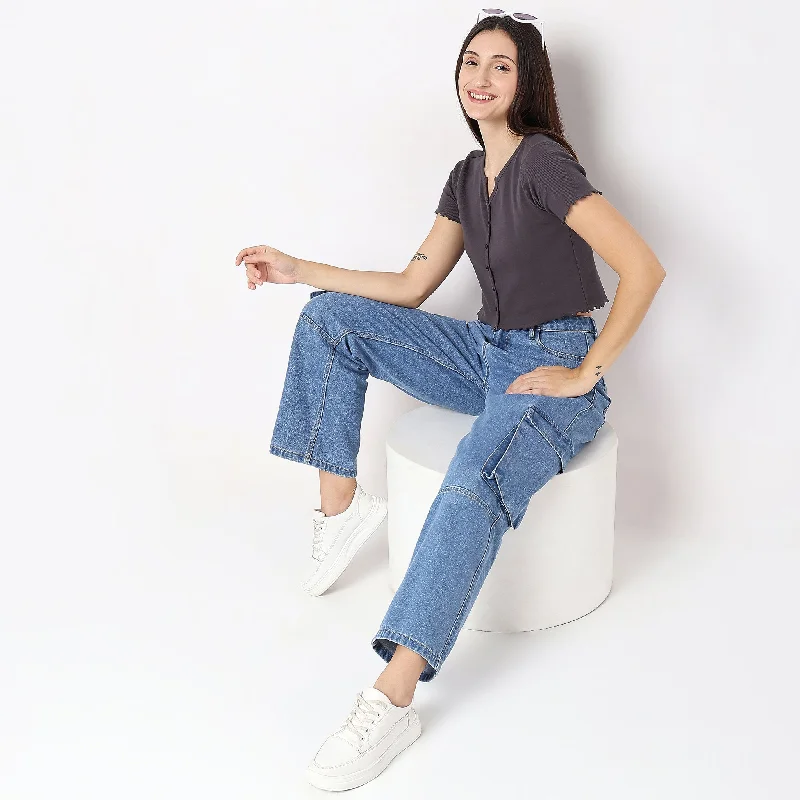 Relaxed Fit Solid T-Shirt Sequined Glittery Shiny