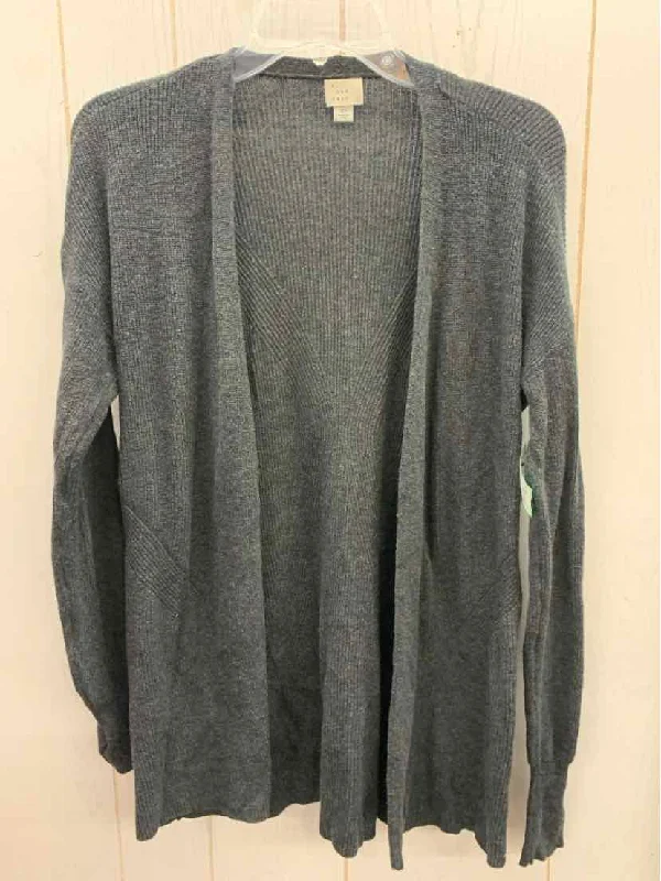 A New Day Gray Womens Size XS Sweater Ribbed Striped Patterned