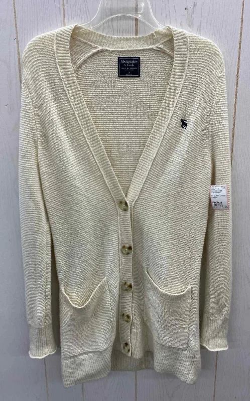 Abercrombie & Fitch Cream Womens Size Small Sweater Fitted Loose Oversized