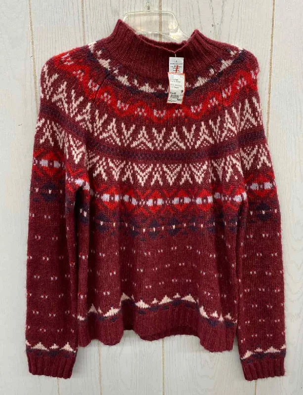 American Eagle Burgundy Womens Size M Sweater Sweater Knitwear Pullover
