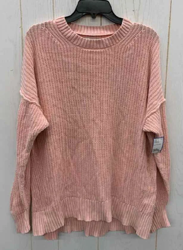 American Eagle Pink Womens Size M/L Sweater Cashmere Blend Cotton Blend Poly Blend