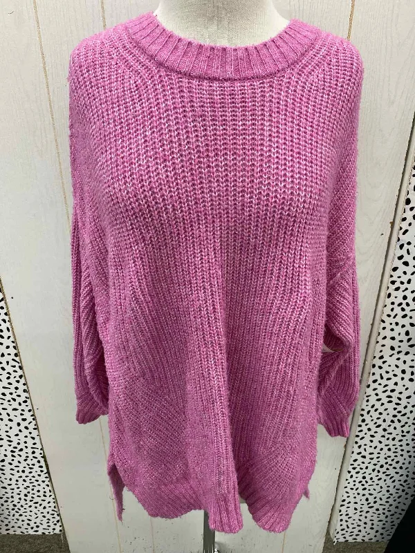 American Eagle Pink Womens Size Small Sweater Terry Blend Velvet Blend Canvas Blend