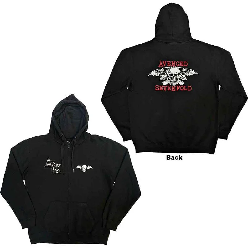 Avenged Sevenfold | Official Band Zipped Hoodie | Dead Head (Back Print)