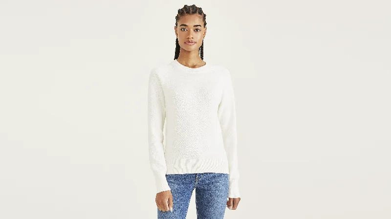 Crewneck Sweater, Classic Fit Boxy Sweater Fitted Sweater A-Line