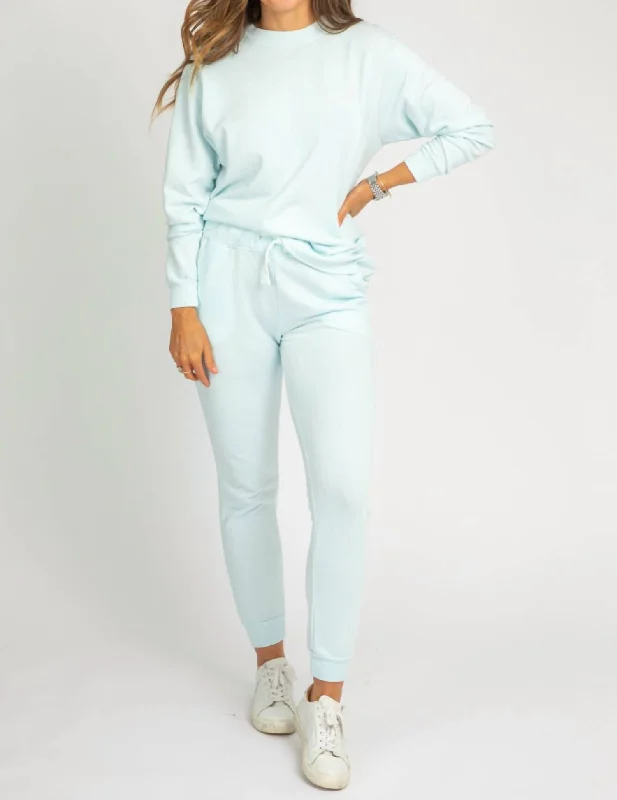 Crewneck Sweater In Cotton Candy Blue Sweater Knitwear Pullover