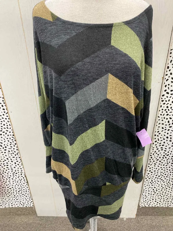 egs Green Womens Size M/L Sweater Chenille Fabric Brocade Fabric Lace Fabric