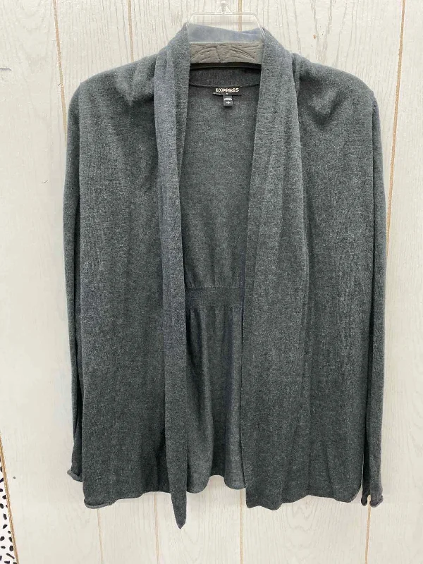 Express Gray Womens Size Small Sweater Fleece Sweater Nylon Polyester