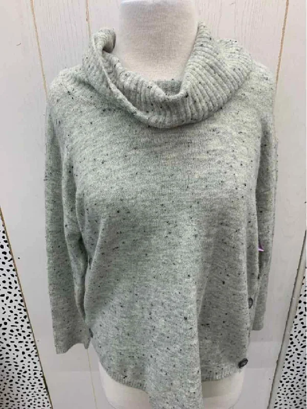 Fortune + Ivy Gray Womens Size M Sweater Open Front Closed Front Wrap Front
