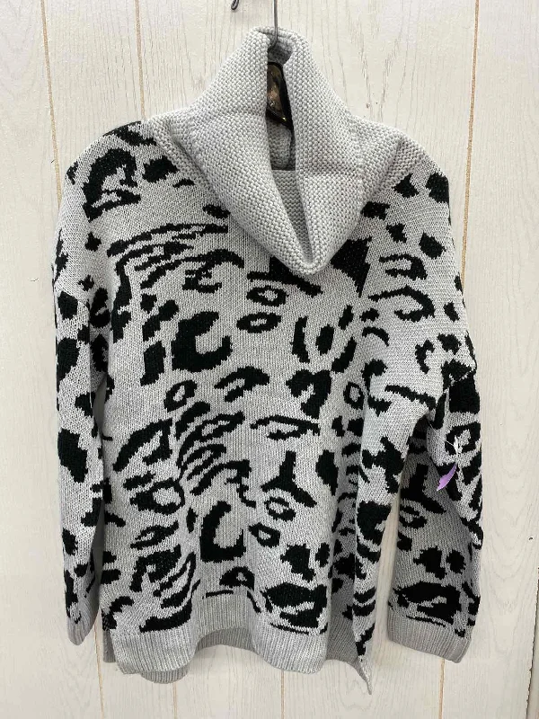 Gray Womens Size Small Sweater Spandex Rayon Corduroy
