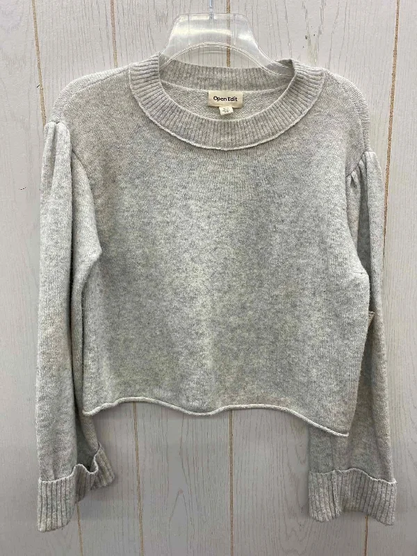 Gray Womens Size XS/S Sweater Boxy Sweater Fitted Sweater A-Line