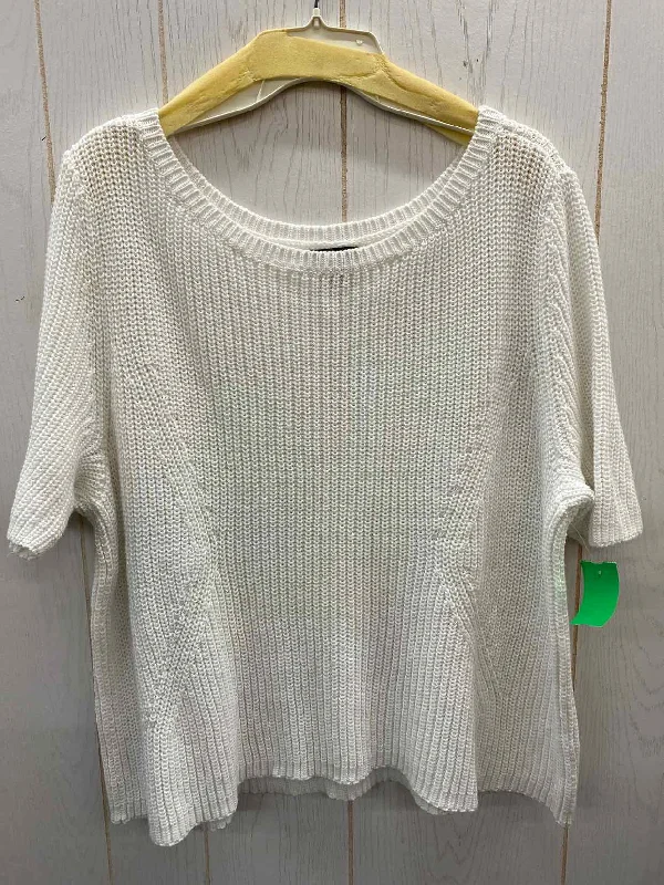 Halogen White Womens Size XL Sweater Oversized Loose Flowy