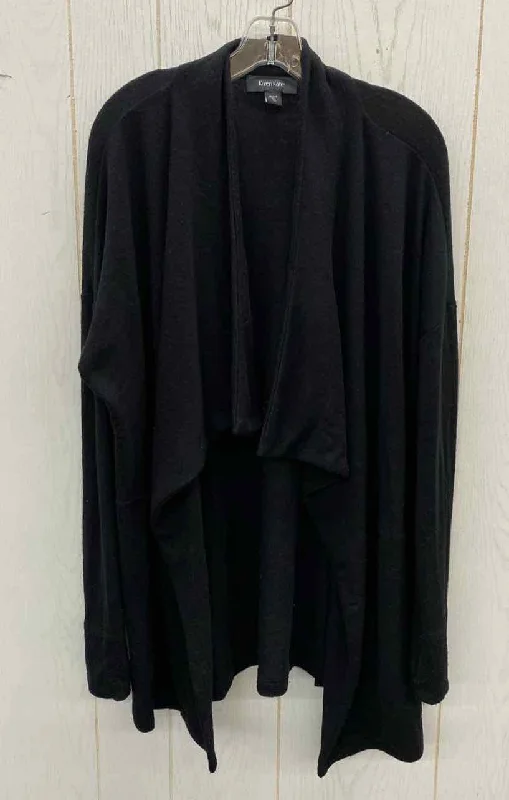 Karen Kane Black Womens Size M Sweater Spandex Rayon Corduroy