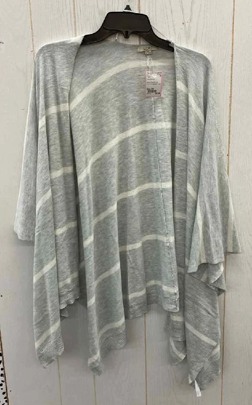 LOFT Gray Womens Size OS Sweater Front Pockets Side Pockets Patch Pockets