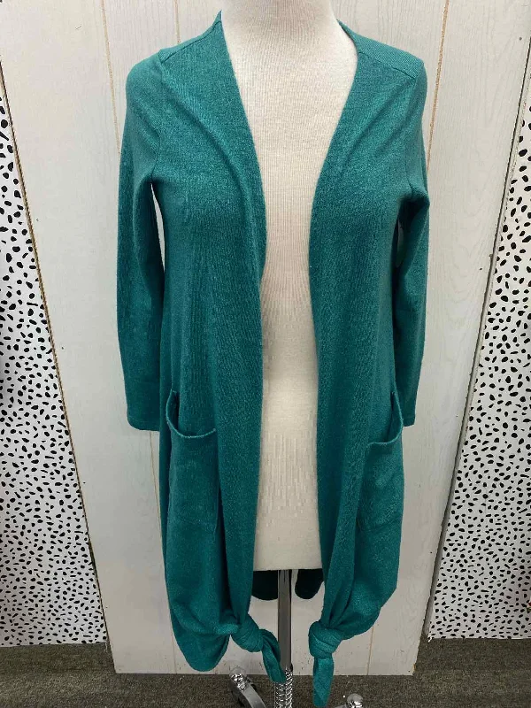 Lularoe Green Womens Size Small Sweater Chenille Brocade Lace