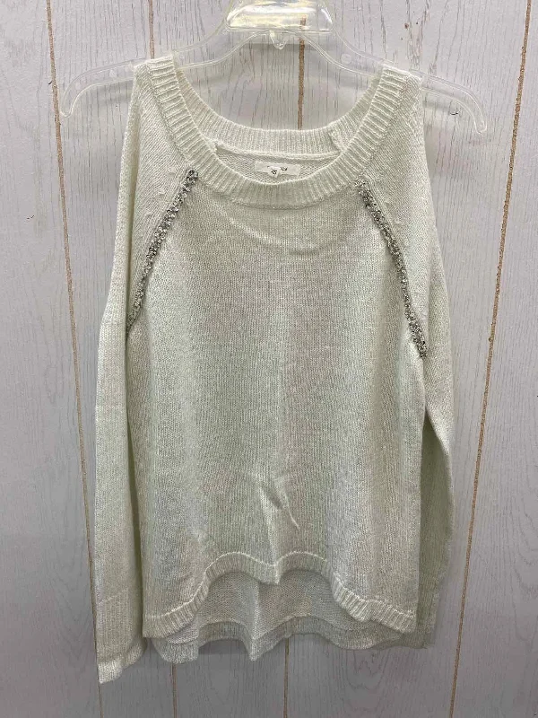 Maurices Cream Womens Size XS Sweater Transparent Opaque Sheer