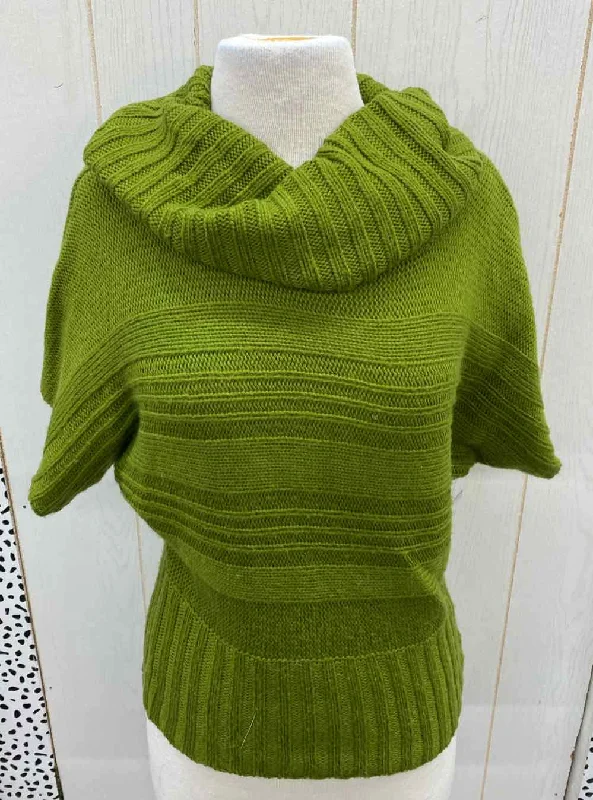 Maurices Green Womens Size Small Sweater Jersey Fabric Tulle Fabric Batik Fabric