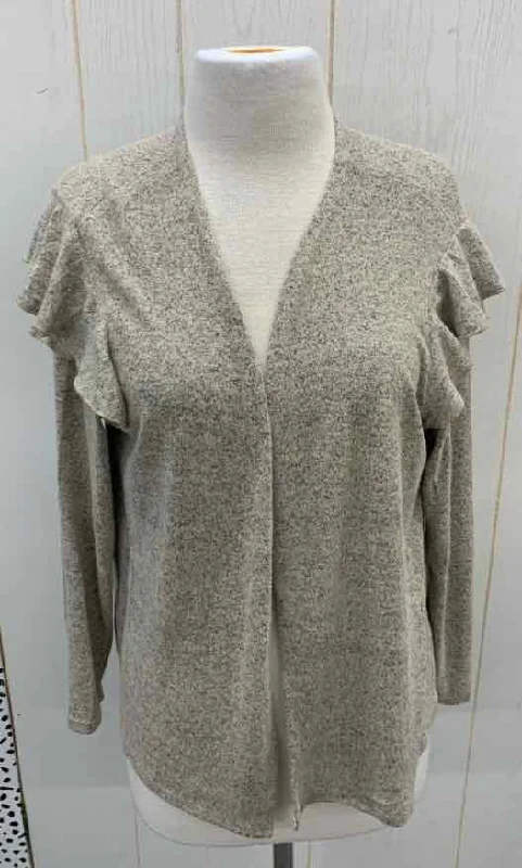 Maurices Taupe Womens Size L Sweater Turtle Neck Boat Neck Asymmetrical Neck