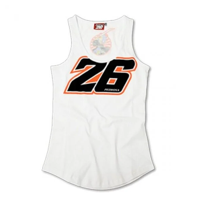 New Official Dani Pedrosa Womans White Tank Top - Dpwtt 75206