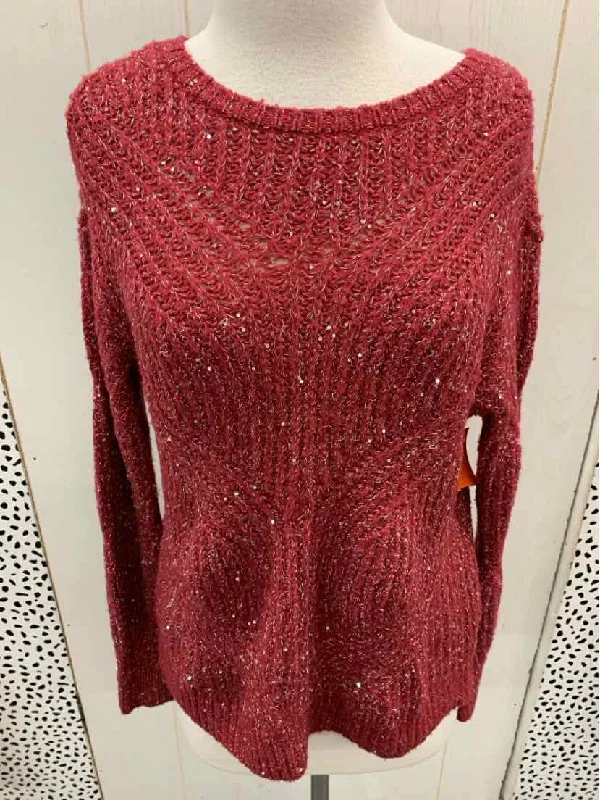 Nine West Burgundy Womens Size XS Sweater Oversized Loose Flowy