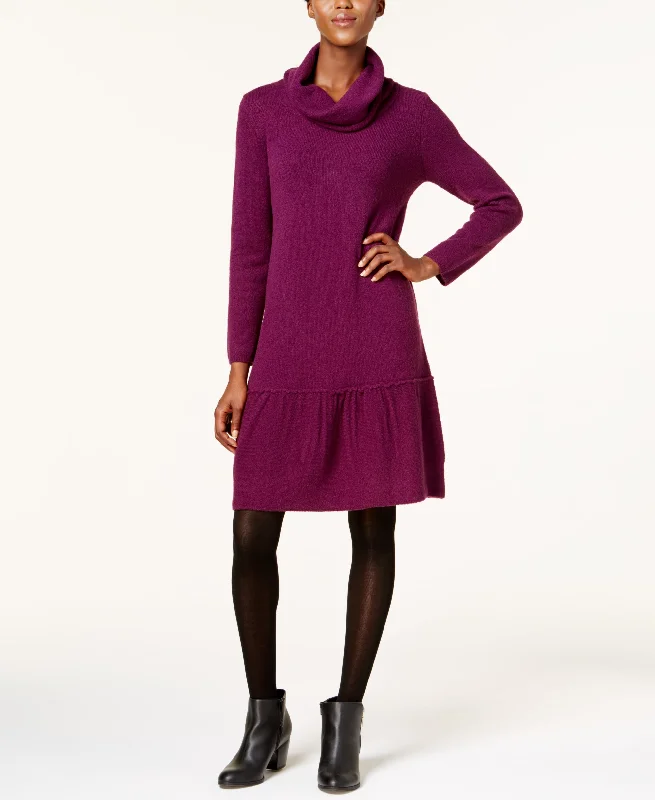 NY Collection Petite Cowl Neck Sweater Dress Turtle Neck Boat Neck Asymmetrical Neck NY Collection Petite Cowl Neck Sweater Dress Turtle Neck Boat Neck Asymmetrical Neck