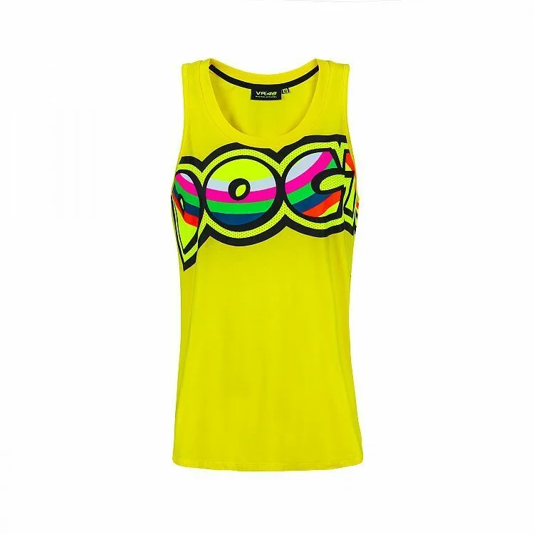 Official Valentino Rossi VR46 Yellow Woman's Tank Top - Vrwtt 307401