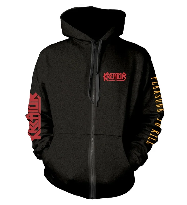 Kreator Unisex Zipped Hoodie: Pleasure To Kill (back print)