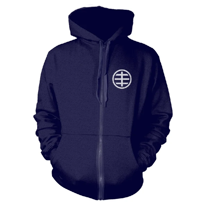 Husker Du Unisex Zipped Hoodie: Circle Logo 1 (back print)