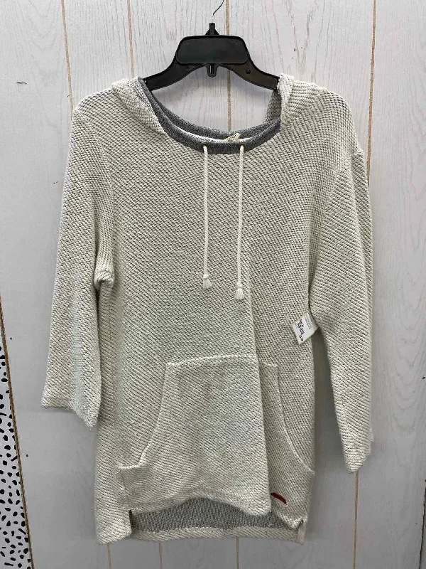 Roxy Gray Womens Size M Sweater Fleece Fabric Down Fabric Feather Fabric