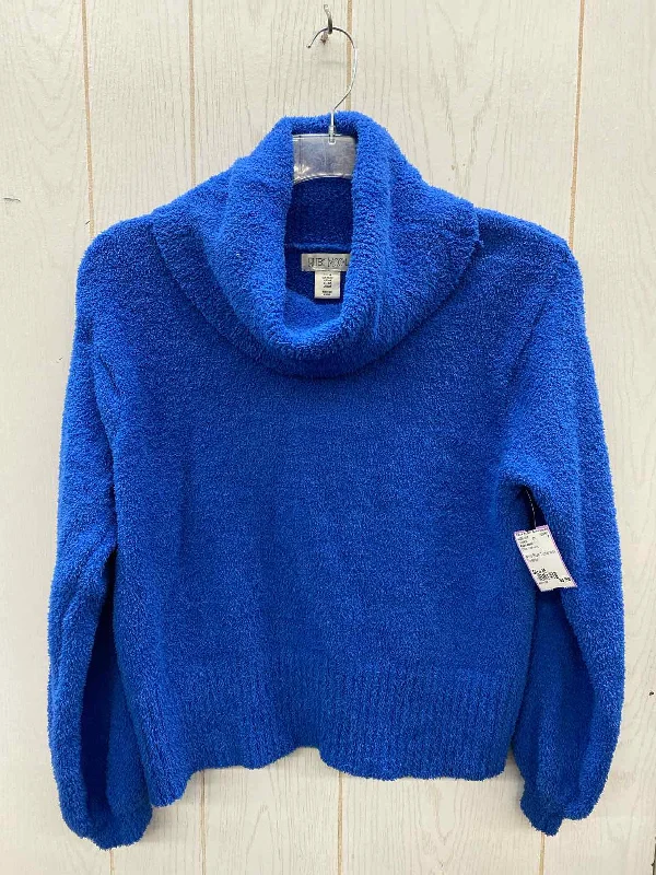 Ruby Moon Blue Womens Size M Sweater Seamless Knitted Crochet