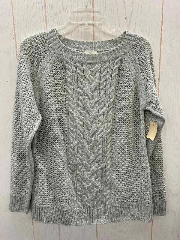 SJB Gray Womens Size M Sweater Knit Fabric Woven Fabric Fleece Fabric