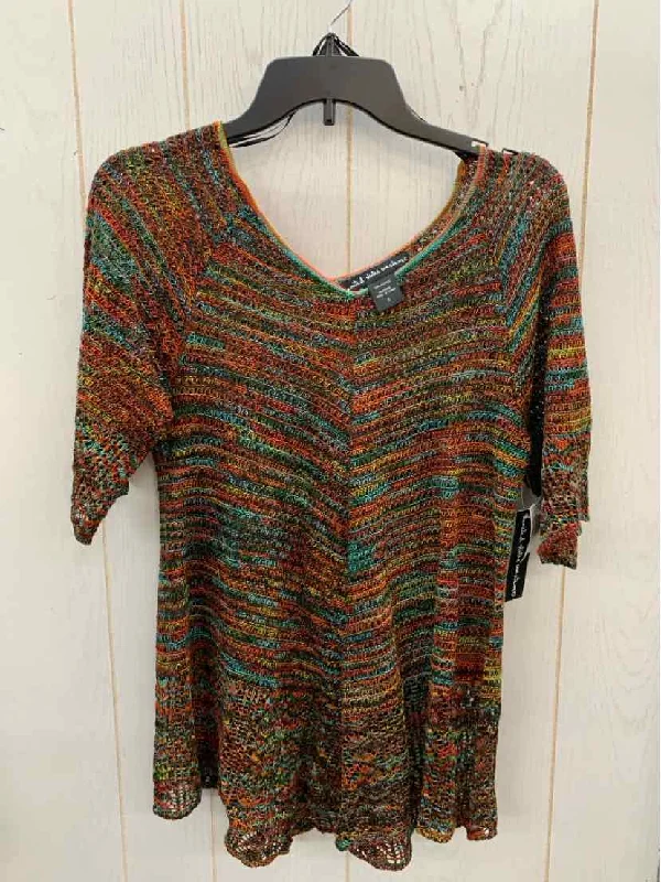 United States Sweater Multi-Color Womens Size Small Shirt Notch Collar Peter Pan Collar Cowl Neck