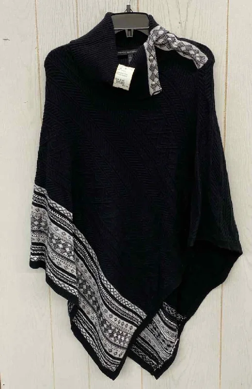 WHBM Black Womens Size Small Sweater Striped Floral Plaid