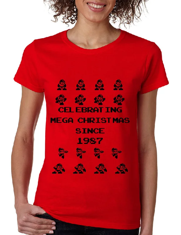 Women's T Shirt Celebrating Mega Christmas Ugly Sweater Gift Nylon Fabric Polyester Fabric Spandex Fabric Women's T Shirt Celebrating Mega Christmas Ugly Sweater Gift Nylon Fabric Polyester Fabric Spandex Fabric