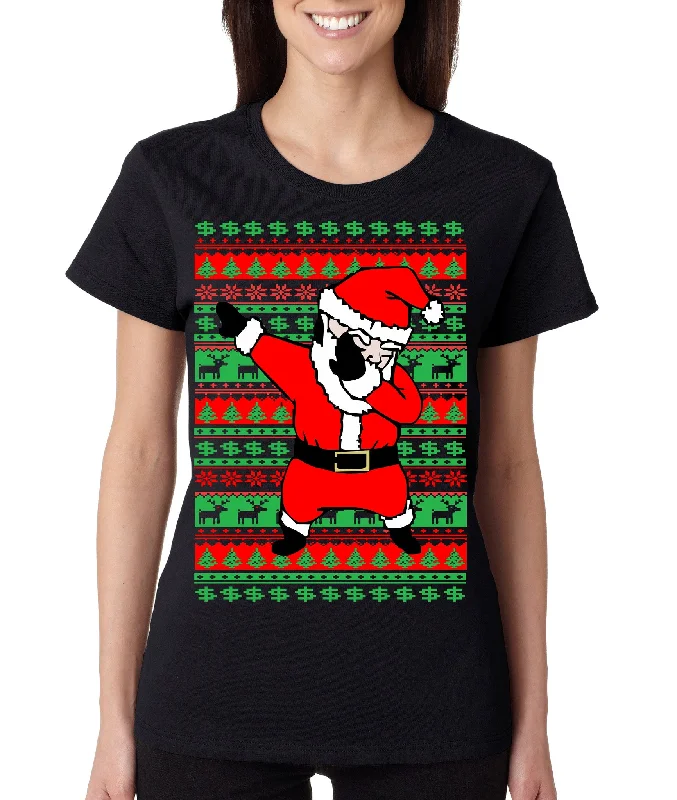 Women's T Shirt Dabbing Santa Ugly Christmas Sweater Xmas Tee Jersey Fabric Tulle Fabric Batik Fabric Women's T Shirt Dabbing Santa Ugly Christmas Sweater Xmas Tee Jersey Fabric Tulle Fabric Batik Fabric