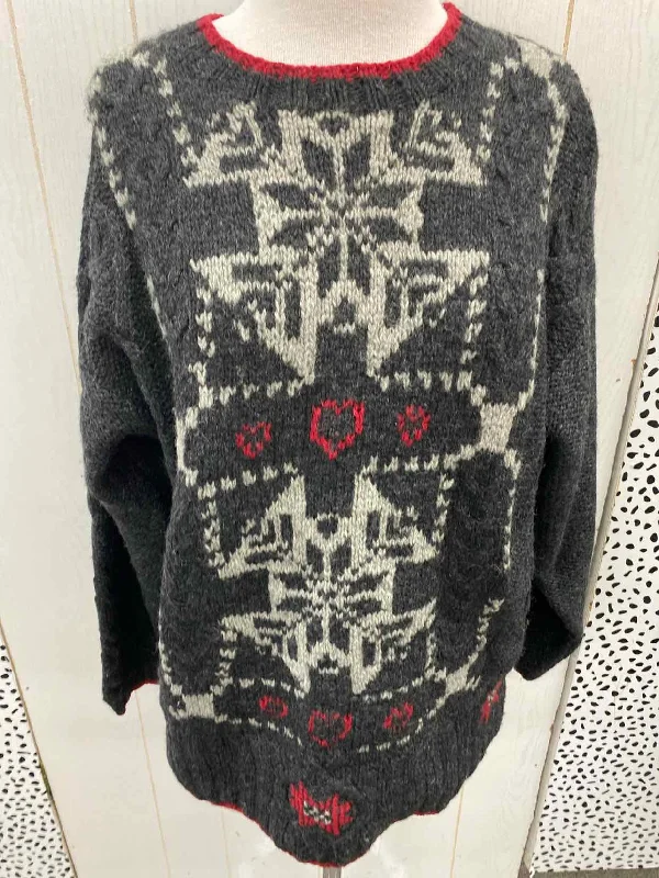 Woolrich Gray Womens Size M Sweater Cotton Fabric Linen Fabric Terry Fabric