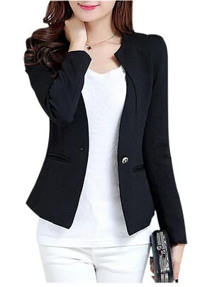 IMC New Fashion Spring Women Slim Blazer feminino Coat Casual Jacket Long Sleeve One Button Suit White Ladies Blazers Work Wear