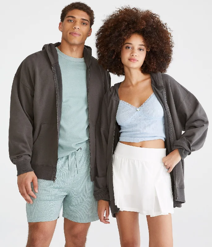 Aeropostale Eco Essentials Full-Zip Hoodie Hoodie with Ribbed Neckline Snug Warm