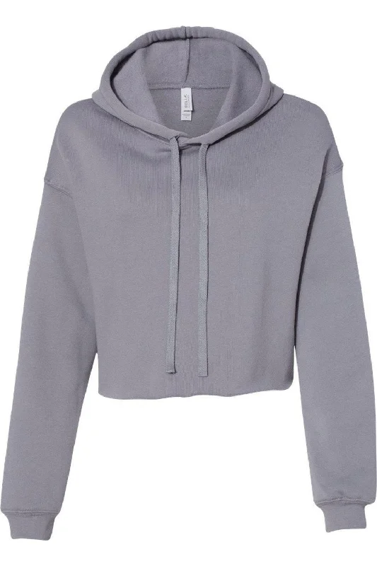 BELLA + CANVAS Women´s Crop Fleece Hoodie Hoodie with Tied Waist Feminine Flattering
