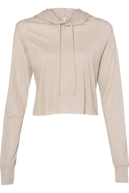 BELLA + CANVAS Womens Triblend Crop Long Sleeve Hoodie Hoodie with Earth Tones Natural Calm BELLA + CANVAS Womens Triblend Crop Long Sleeve Hoodie Hoodie with Earth Tones Natural Calm