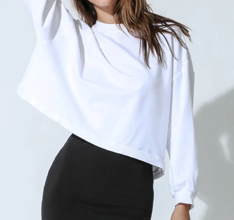 Betty Sweatshirt In Cloud Hoodie with Batwing Sleeves Loose Dramatic