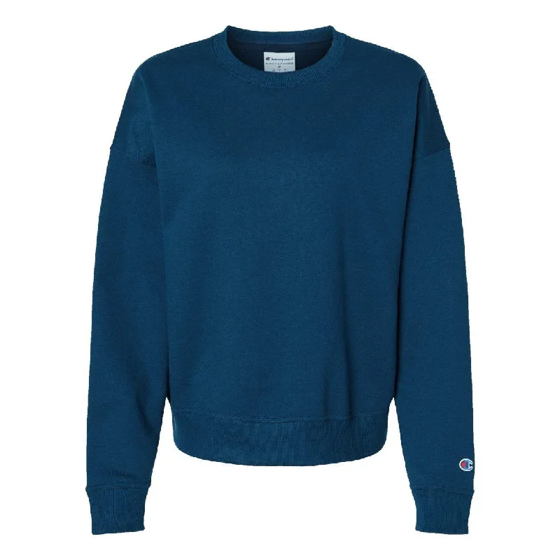 Champion Women's Powerblend Crewneck Sweatshirt Hoodie with Tied Waist Feminine Flattering Champion Women's Powerblend Crewneck Sweatshirt Hoodie with Tied Waist Feminine Flattering