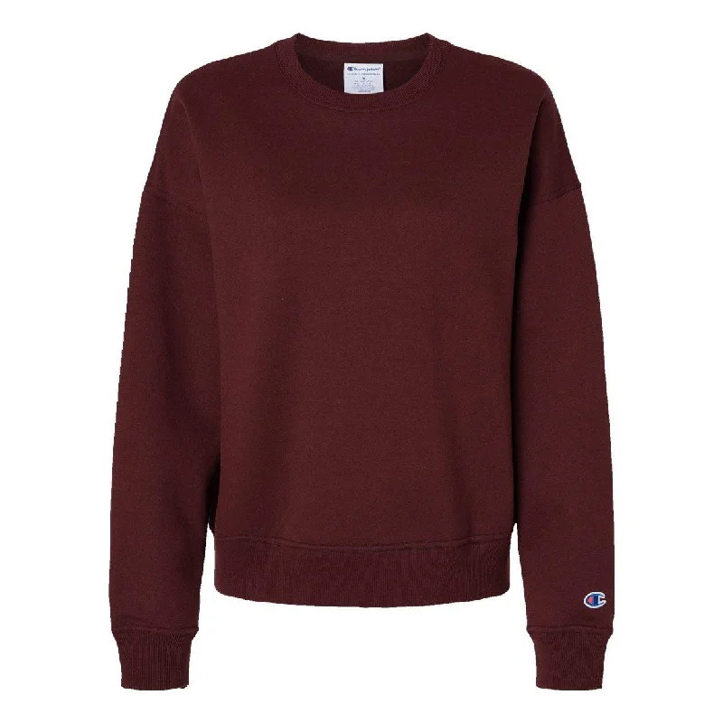 Champion Women's Powerblend Crewneck Sweatshirt Hoodie with High-Low Hem Asymmetrical Trendy Champion Women's Powerblend Crewneck Sweatshirt Hoodie with High-Low Hem Asymmetrical Trendy