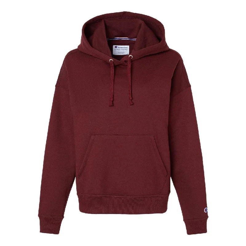Champion Women's Powerblend Hooded Sweatshirt Hoodie with Side Slits Relaxed Casual