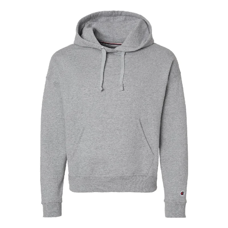 Champion Women's Powerblend Hooded Sweatshirt Hoodie with Slit Hem Functional Movement Champion Women's Powerblend Hooded Sweatshirt Hoodie with Slit Hem Functional Movement